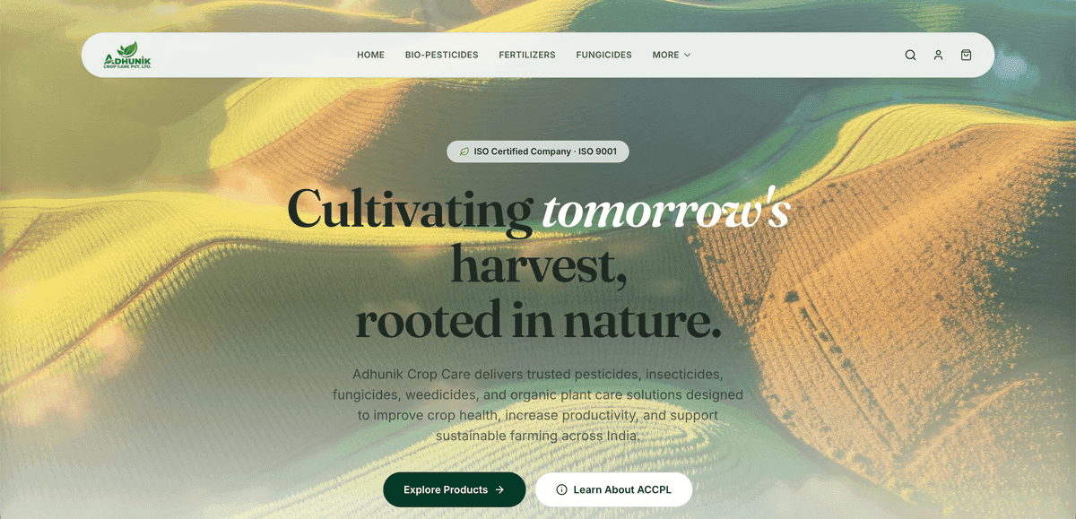 Adhunik Crop Care - Agri Platform - Custom software engineering by Oryntic Labs